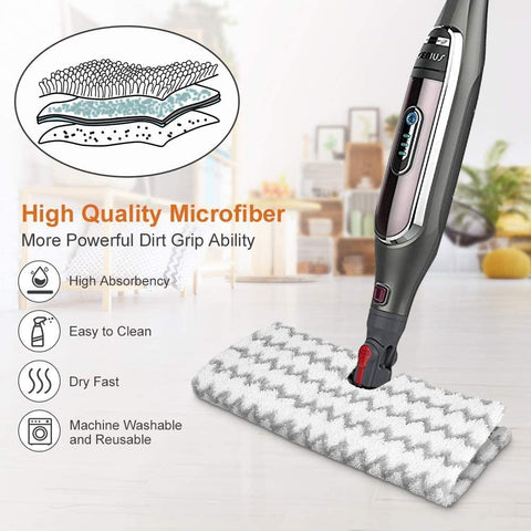 Flammi Microfiber Steam Mop Pad for Shark Genius Lift-Away Pro Steam Mop S5003D S5002Q S5003A S6001W S6001WM S6002 S6002C S6003D S6003 S3973 S3973D S3973WM Washable Reusable Replacement Mop Head