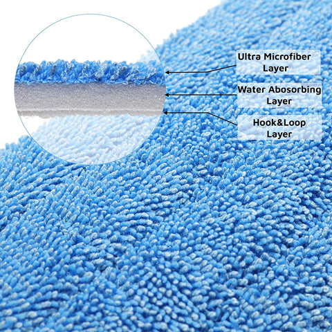 Flammi 6 Pack Microfiber Spray Mop Replacement Heads for Wet Dry Mops, Compatible with Bona Floor Care System, Reusable Mop Refills Cleaning Pads