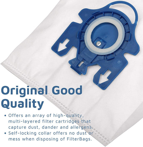 GN FilterBags Vacuum Bag for Miele AirClean 3D Efficiency Dust Bag Compatible with Classic C1, Complete C1, Complete C2, Complete C3, S227/S240, S270/S280, S400, S2000 and S5000 Series Canister Vacuum