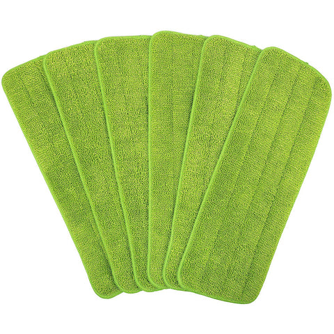 Flammi 6 Pack Microfiber Spray Mop Replacement Heads for Wet Dry Mops, Compatible with Bona Floor Care System, Reusable Mop Refills Cleaning Pads