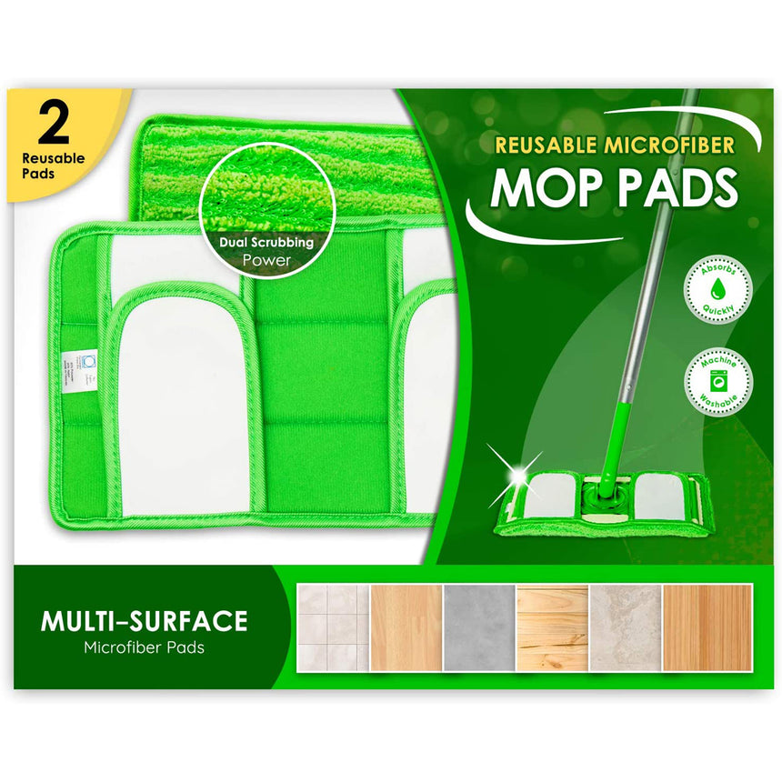 Microfiber Mop Pads Compatible with Swiffer WetJet (2 Pack)