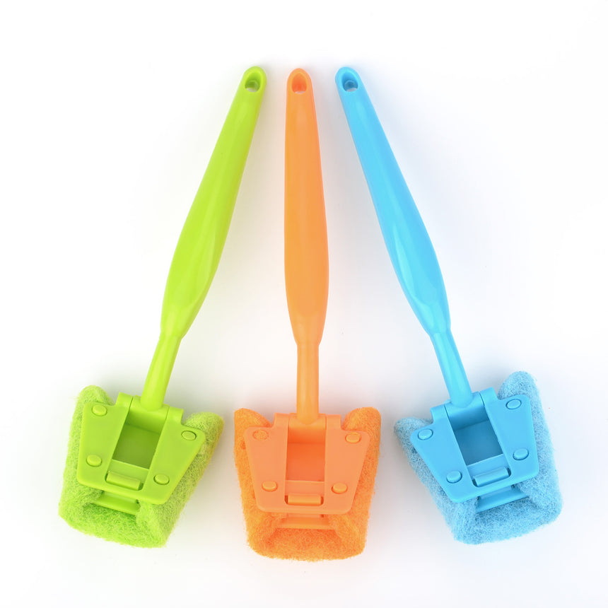 Flammi Dish Brush Scrubber with Handle for Pan Pot Cookware(3 Packs)