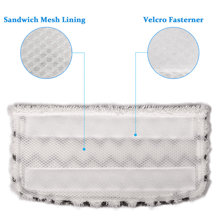Flammi Microfiber Mop Replacement Pads Compatible with Shark Steam Mop S1000 S1000A S1000C S1000WM S1001C