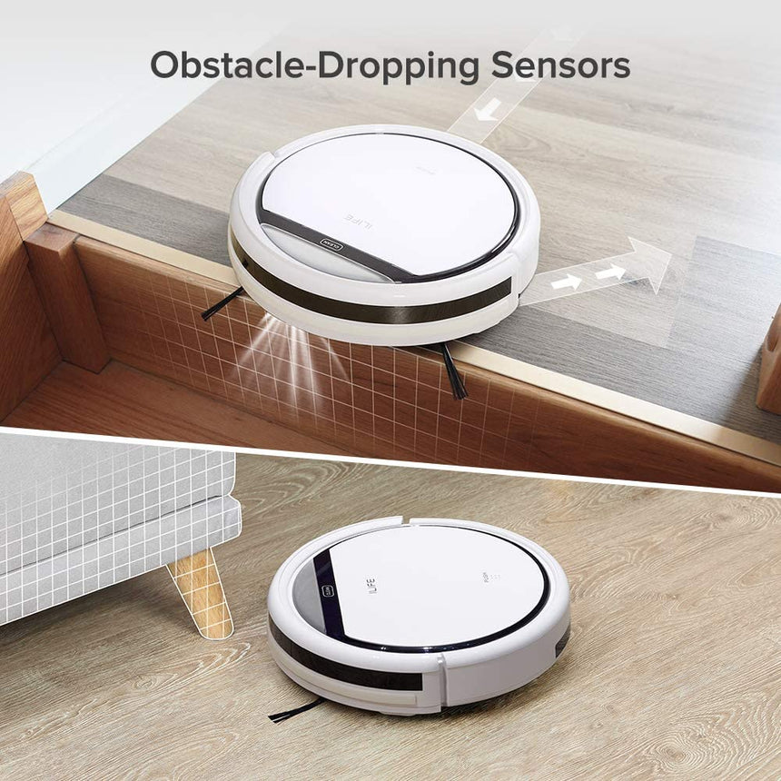 ILIFE V3s Pro Robot Vacuum Cleaner, Tangle-free Suction , Slim, Automatic Self-Charging Robotic Vacuum Cleaner, Daily Schedule Cleaning, Ideal For Pet Hair，Hard Floor and Low Pile Carpet
