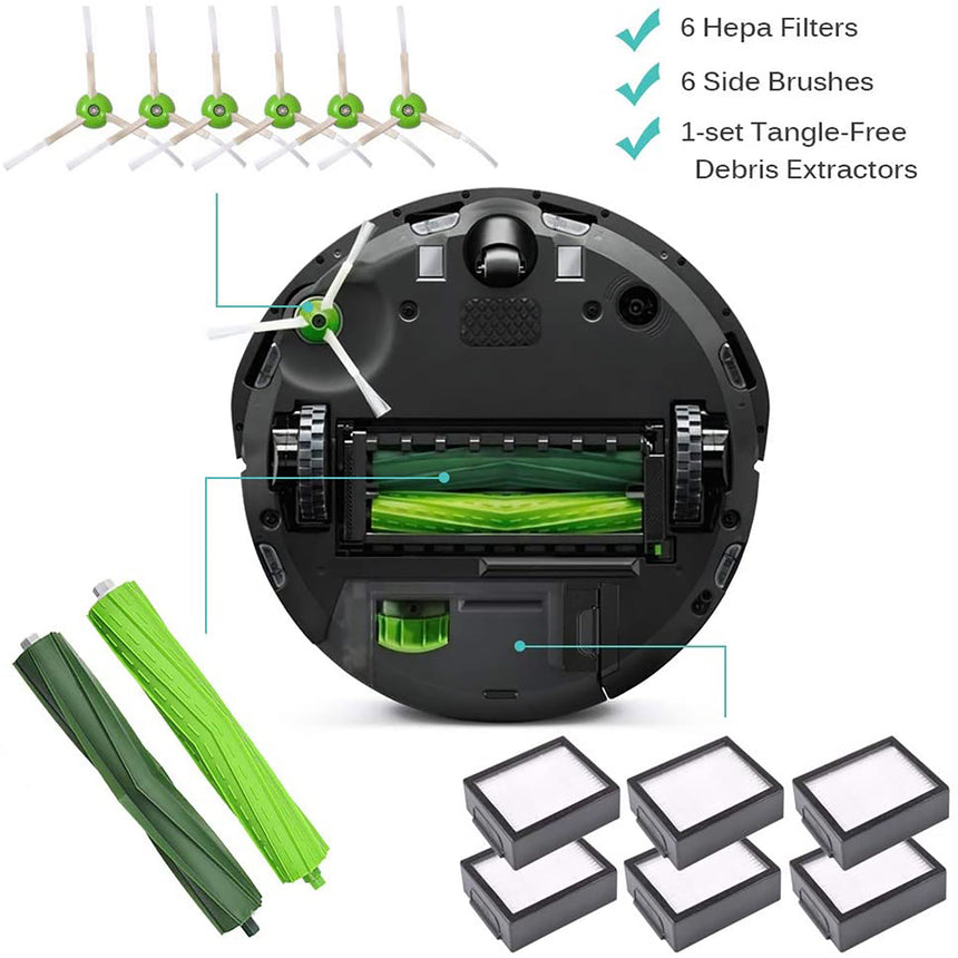 Flammi Replacement Parts for iRobot Roomba i7 E5 E6 E7 i7 Plus Vacuum  Cleaner Accessories