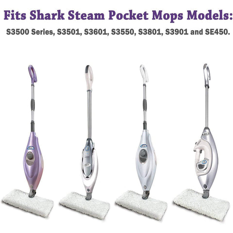 Flammi 2 Pack Washable Microfiber Mop Pads Cleaning Pads Replacement for Steam Pocket Mops